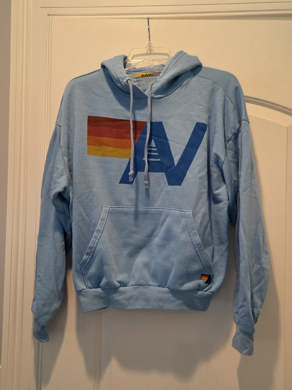 Aviator Nation Women's Light Blue Pullover Hoodie - Picture 1 of 4